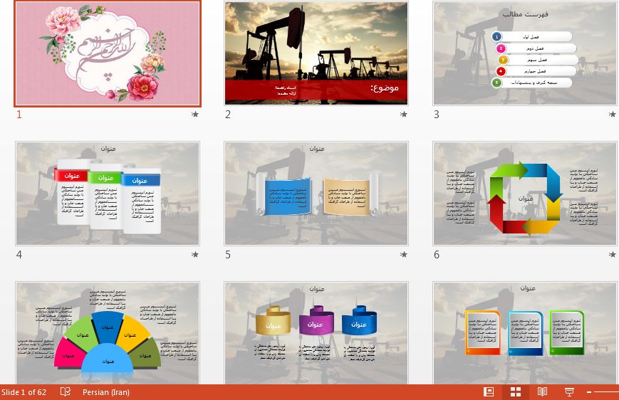 جذاب ترین قالب پاورپوینت حرفه ای نفت